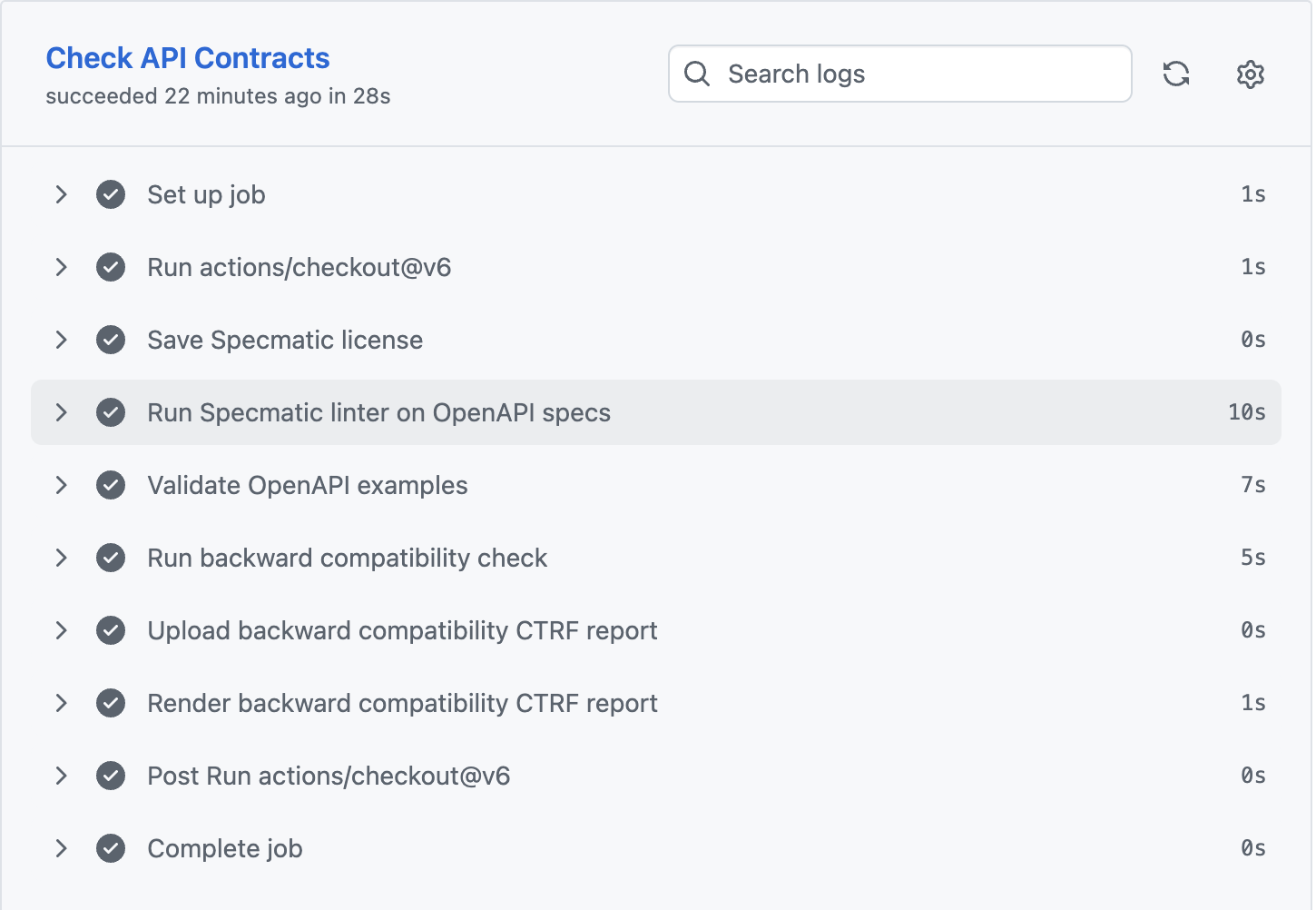 Successful CI run for Central Contract Repo